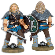 Figura Guerrero vikingo con escudo y espada, en resina