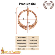 Broche vikingo en bronce trenzado nudos nórdicos