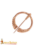 Broche vikingo en bronce trenzado nudos nórdicos