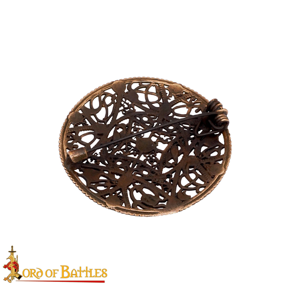 Broche vikingo en bronce envejecido filigrana estilo nòrdico