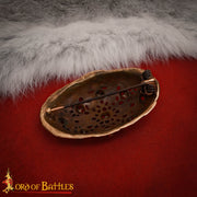 Broche vikingo oval siglo IX en bronce envejecido