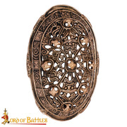 Broche vikingo oval siglo IX en bronce envejecido