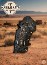 Funda de cartuchera Deluxe para revólveres del oeste, negra