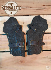 Funda de cartuchera Deluxe para revólveres del oeste, negra
