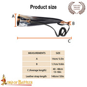 Cuerno medieval auténtico con boquilla en bronce
