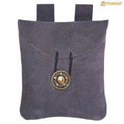 Bolso riñonera medieval piel de gamuza, color azul
