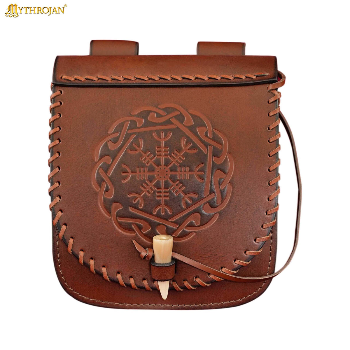 Bolso vikingo Guerrero del Norte para cinturón, cuero marrón