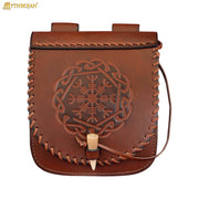 Bolso vikingo Guerrero del Norte para cinturón, cuero marrón