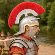 Casco de Centurión Romano cresta roja, interior acolchado