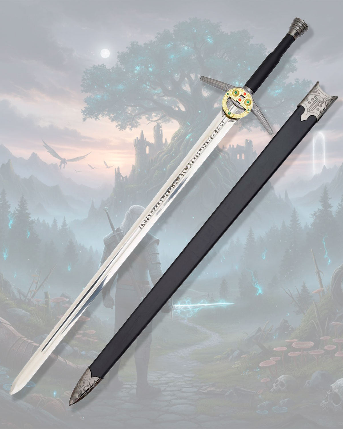 Espada ornamental inspirada en la de Geralt de Rivia, The Witcher