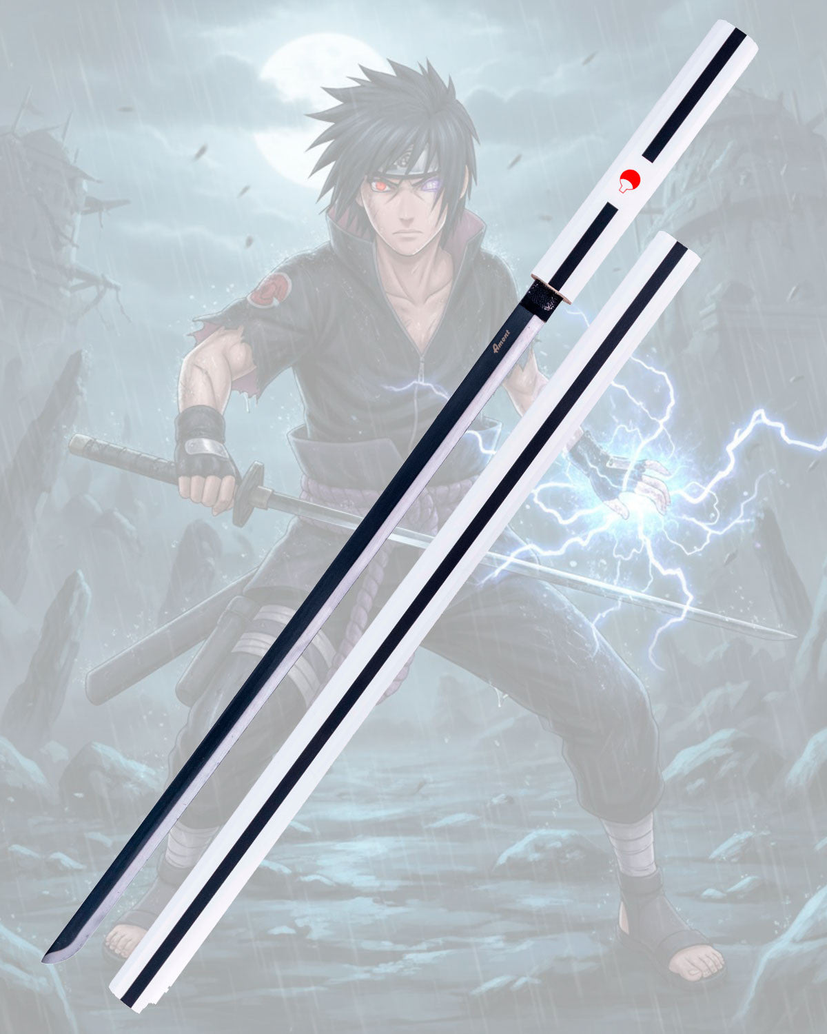 Katana decorativa Sasuke Uchiha de Naruto réplica no oficial