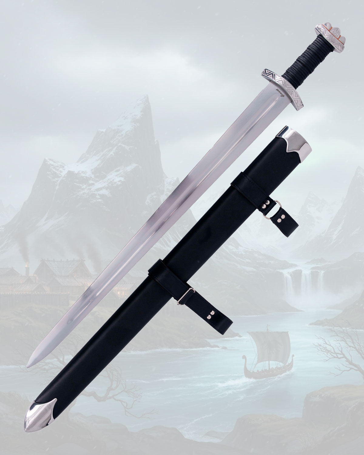 Espada Vikinga funcional, acero carbono 1065, 83 cm