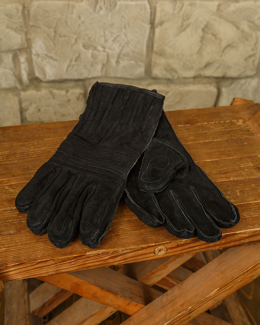 Guantes medievales en cuero modelo Clemens, color negro