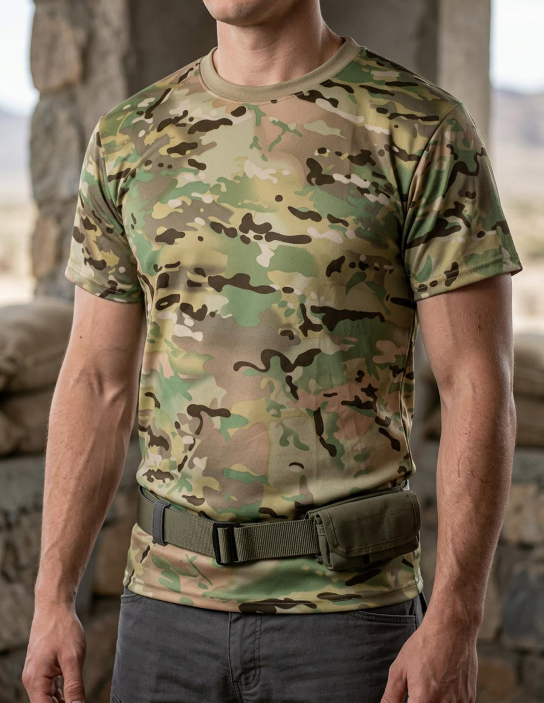 Camiseta militar camuflaje Barbaric CP en manga corta