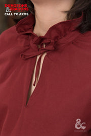 Camisa medieval algodón Dungeons y Dragons color rojo