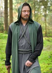 Cinturón medieval trenzado de algodón, color verde