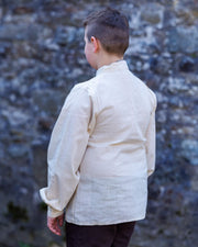 Camisa medieval para niños modelo Benjamin, color blanco natural