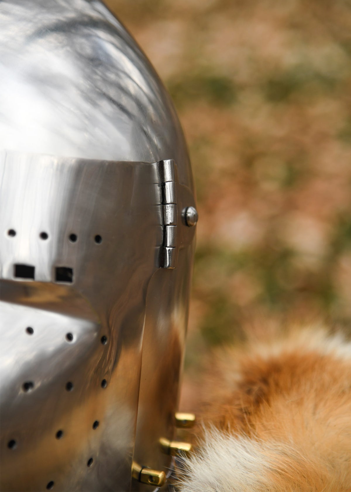 Bacinete Battle-Ready con visera, acero 2 mm.