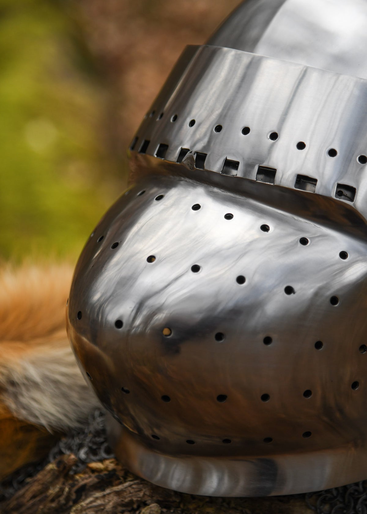 Bacinete Battle-Ready con visera, acero 2 mm.