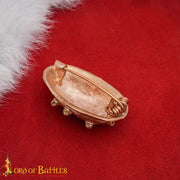 Broche vikingo en bronce fundido a la cera, diseño tortuga