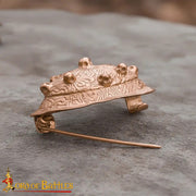 Broche vikingo en bronce fundido a la cera, diseño tortuga