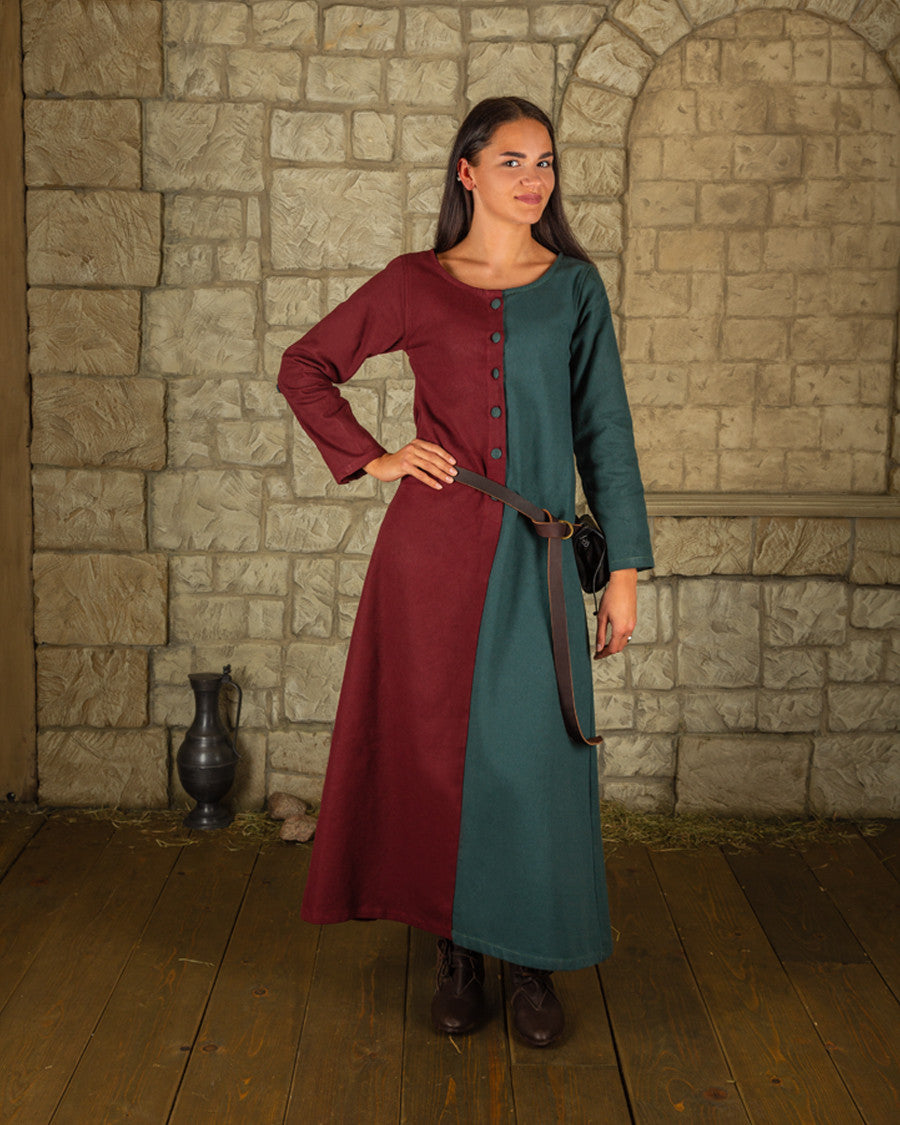 Vestido medieval algodón bicolor modelo Helena