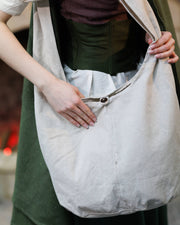 Bolso de hombro en lona modelo Raya, color blanco natural