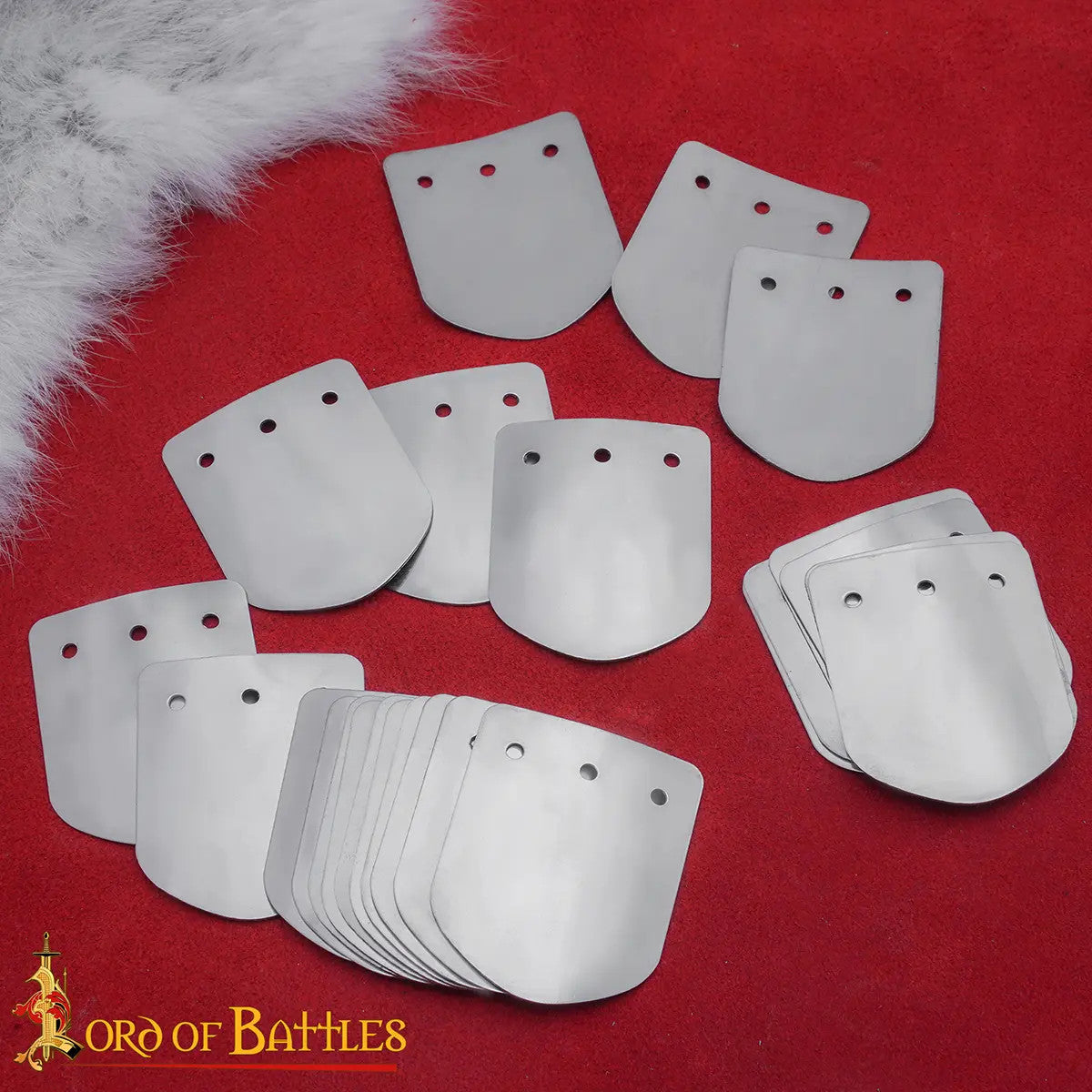 Pack 25 placas lamelares en acero inoxidable para armaduras