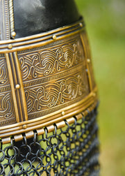 Casco Vikingo de Valsgarde con Malla de Acero - Réplica Histórica