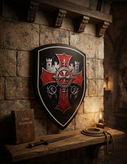 Espada Templaria con Grabados 112 cm: Réplica de Acero con Soporte _IA