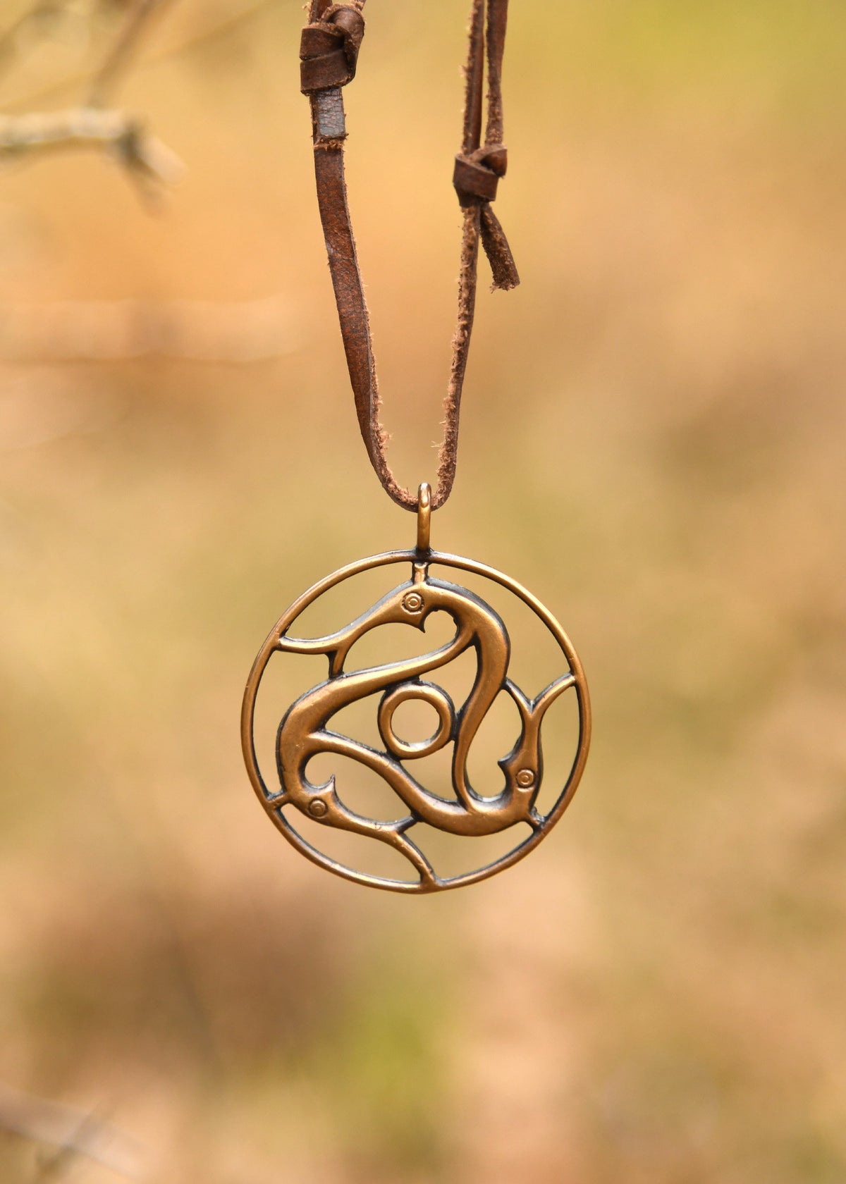 Colgante vikingo en bronce Serpiente de Midgard