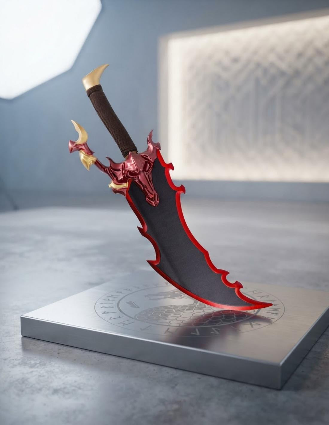 Espada corta decorativa no oficial Rey Demonio en bambú - Solo Leveling