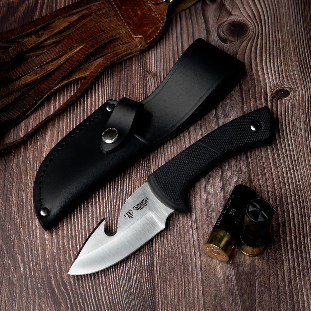 Cuchillo desollador mango caucho (21,5 cm.)