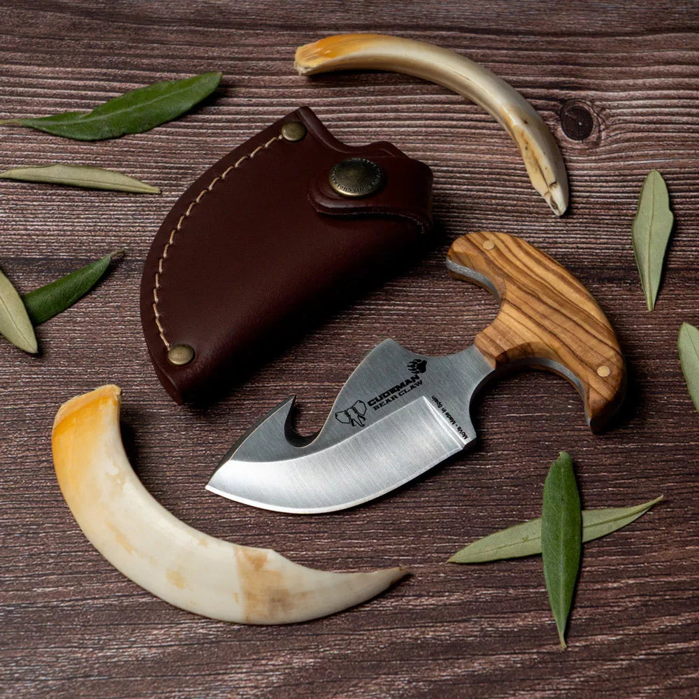 Cuchillo desollador, skinner, mango olivo
