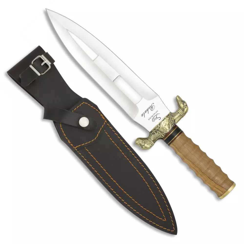 Cuchillo de remate de Caza Rehala, mango olivo