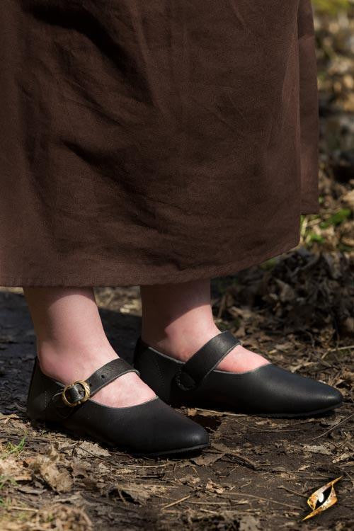 Zapatos medievales Astrid negros para mujer