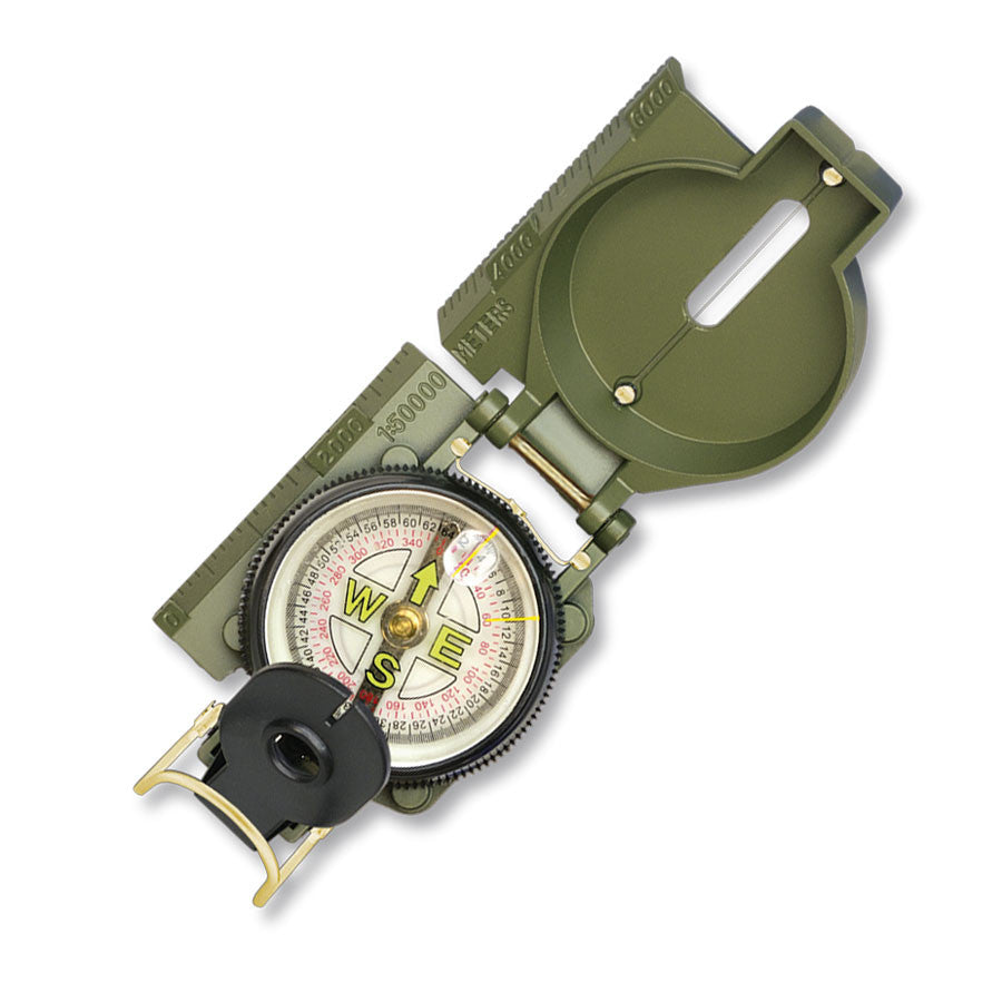 Brújula militar de aceite con carcasa en PVC verde