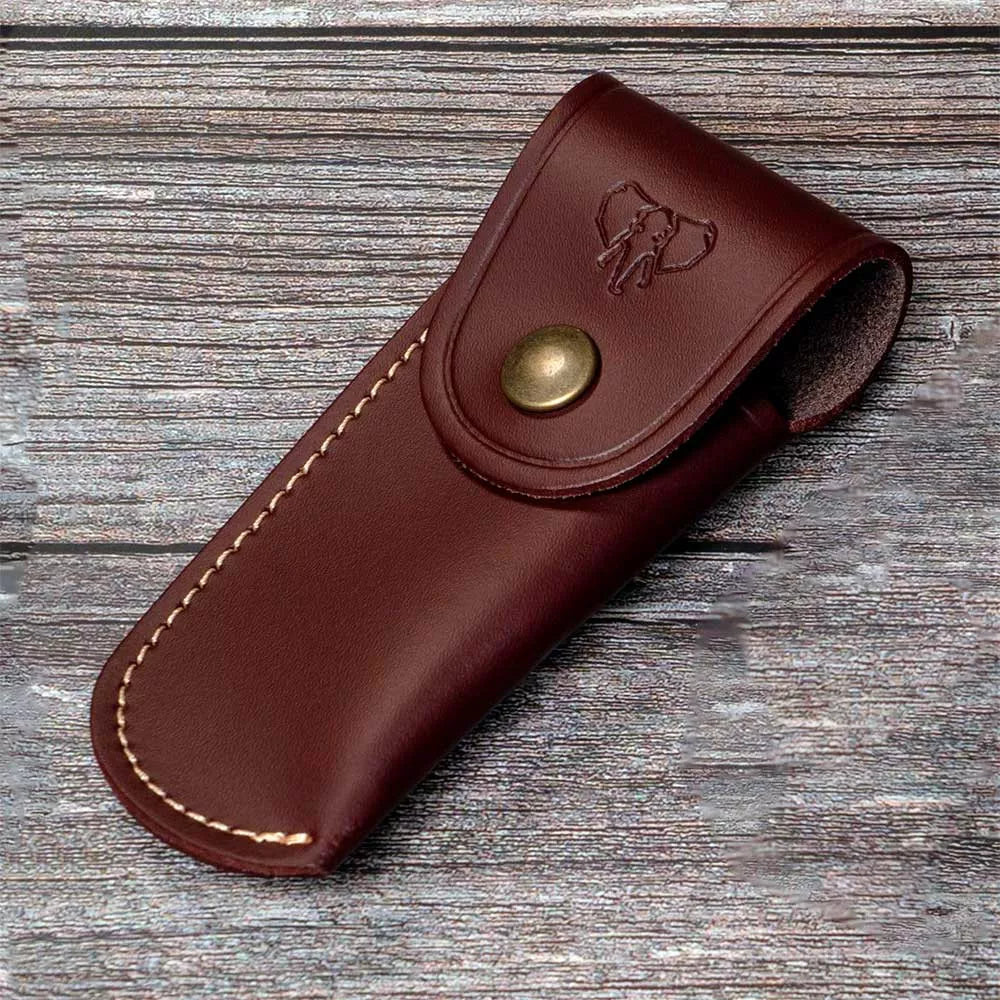 Funda Cudeman en cuero marrón para navajas (12 cm.)