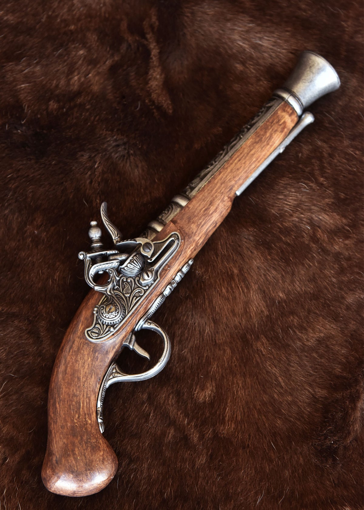 Pistola de Flintlock Pirata, tipo trabuco, siglo XVIII