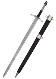Espada Medieval-Renacimiento larga con anilla y vaina, S. XV