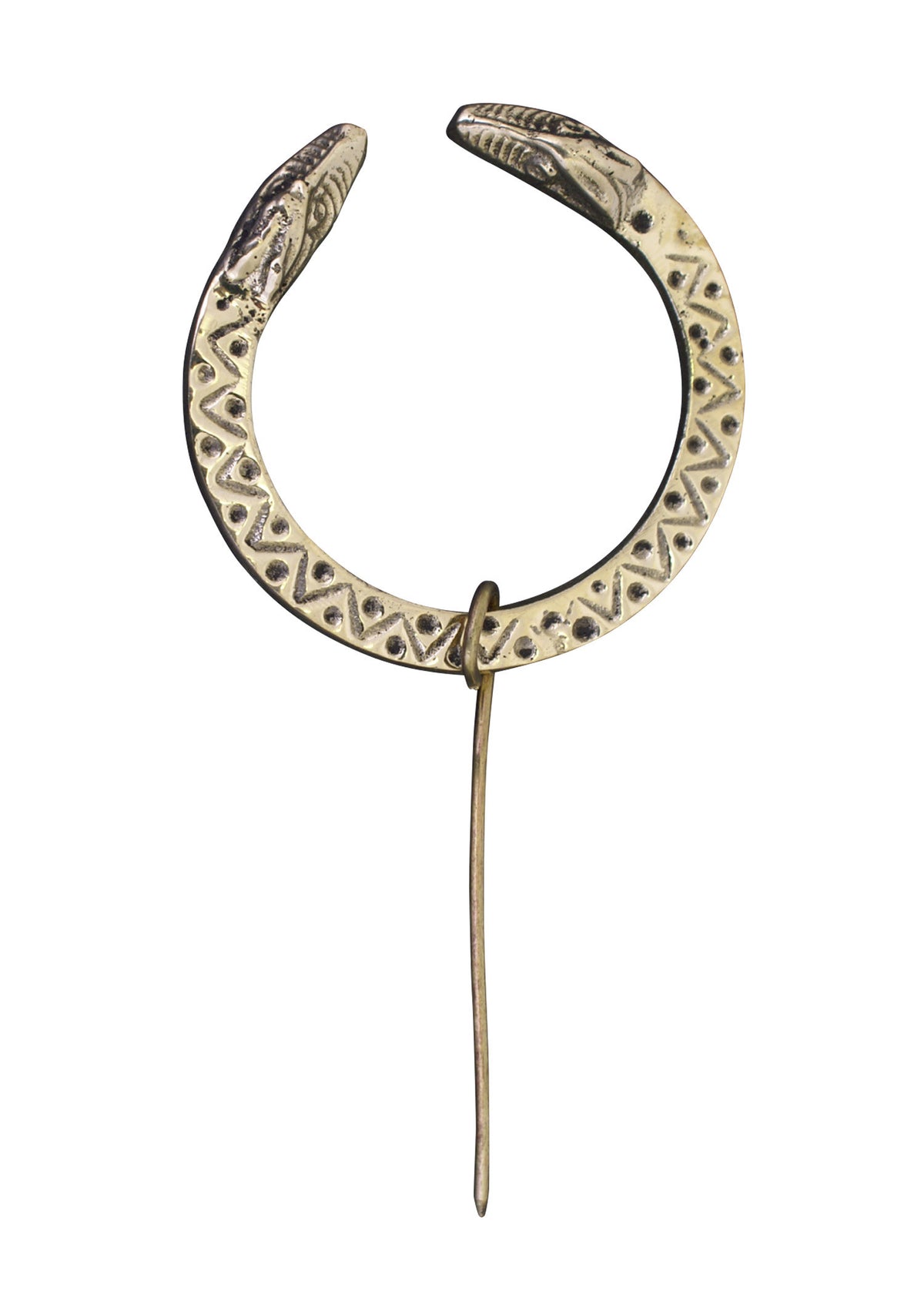Broche vikingo de dragón, latón (6 cm.)