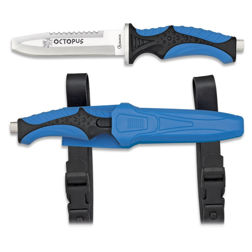 Cuchillo de submarinismo Octopus, azul