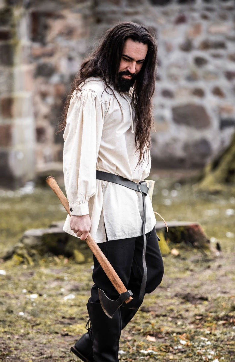 Camisa medieval modelo Ulrich, color blanco natural