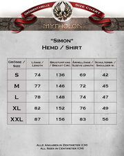 Camisa medieval de lazos modelo Simon, burdeos