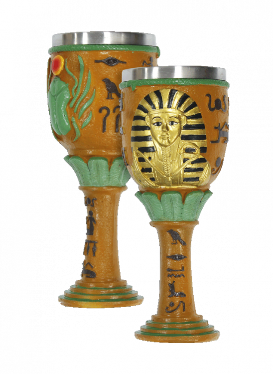 Copa de resina egipcia modelo Faraón y Escarabajo