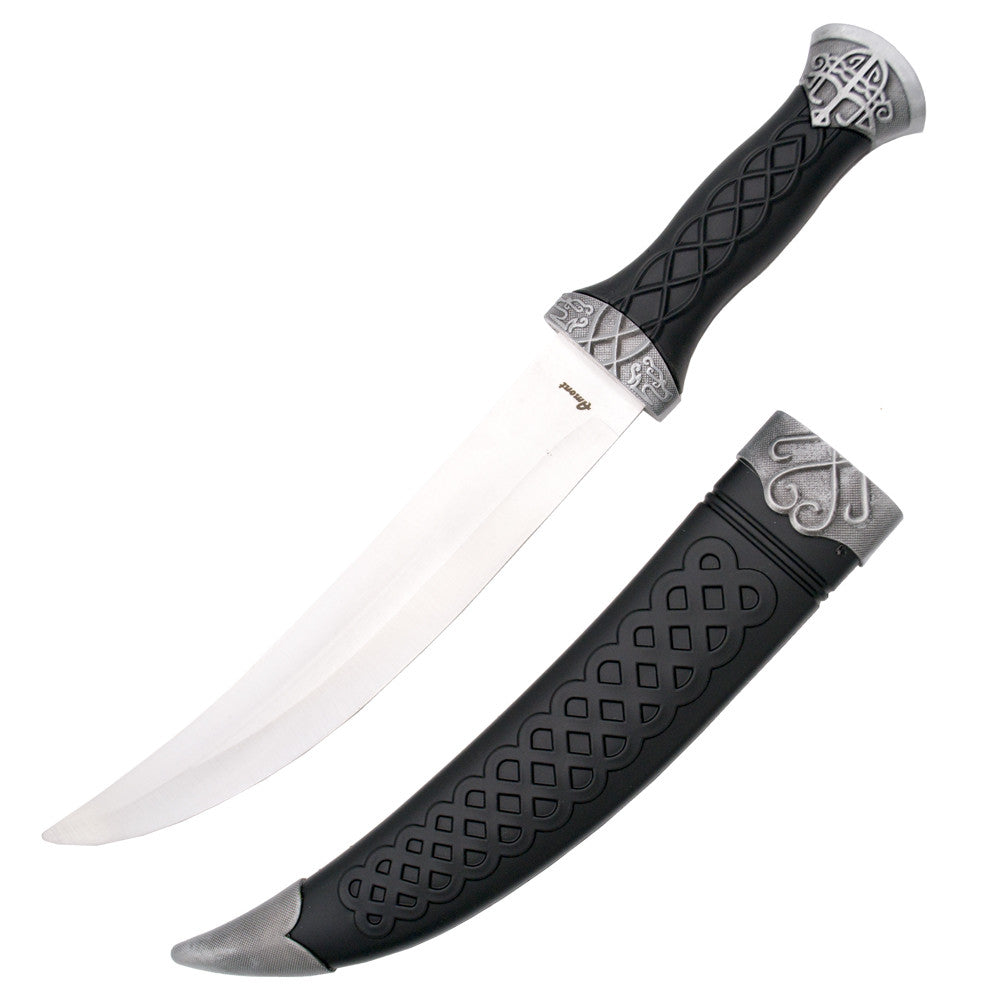 Daga árabe curva con vaina (36,5 cm.)
