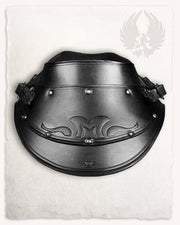 Gorjal medieval cuero negro decorado modelo Sigfrid