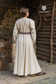 Vestido medieval modelo Rus Lilia, Blanco Natural