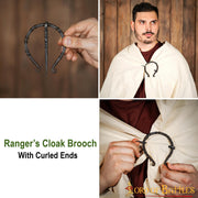 Fíbula-broche para capa en hierro forjado a mano