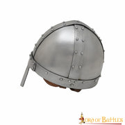 Casco vikingo con nasal Spanghelm, con forro cuero